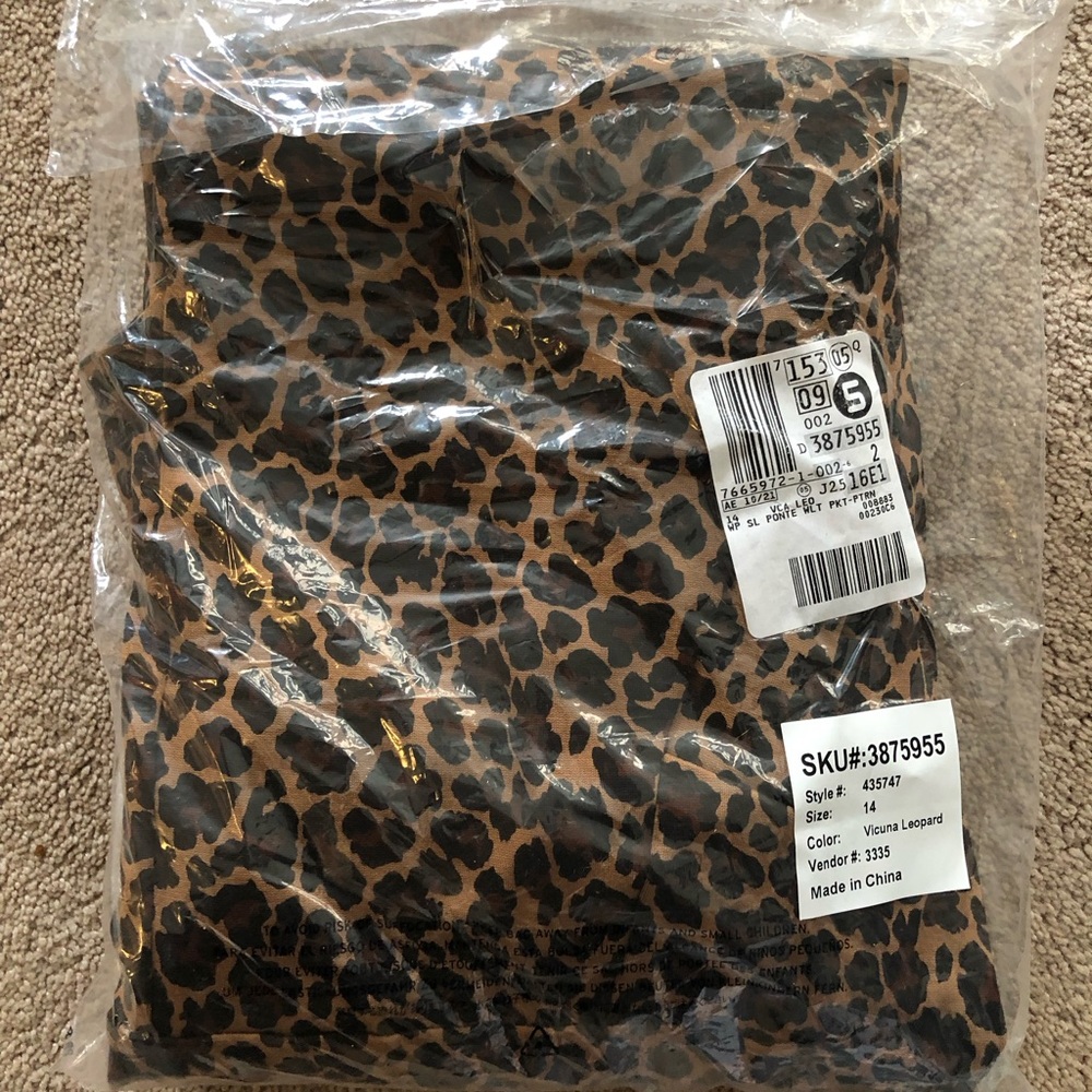 Lands End Vicuna Leopard Dress